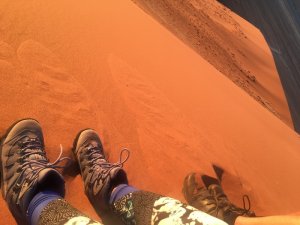 Resting at the top of dune 45